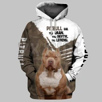 pitbull dad 3d printed hoodies unisex pullovers funny dog hoodie casual street tracksuit
