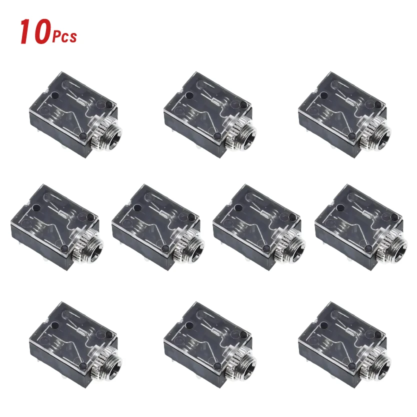 

PJ324 гнездовой разъем 3,5 мм стерео печатная плата для крепления на панели с гайкой аудиоразъем 5-контактный