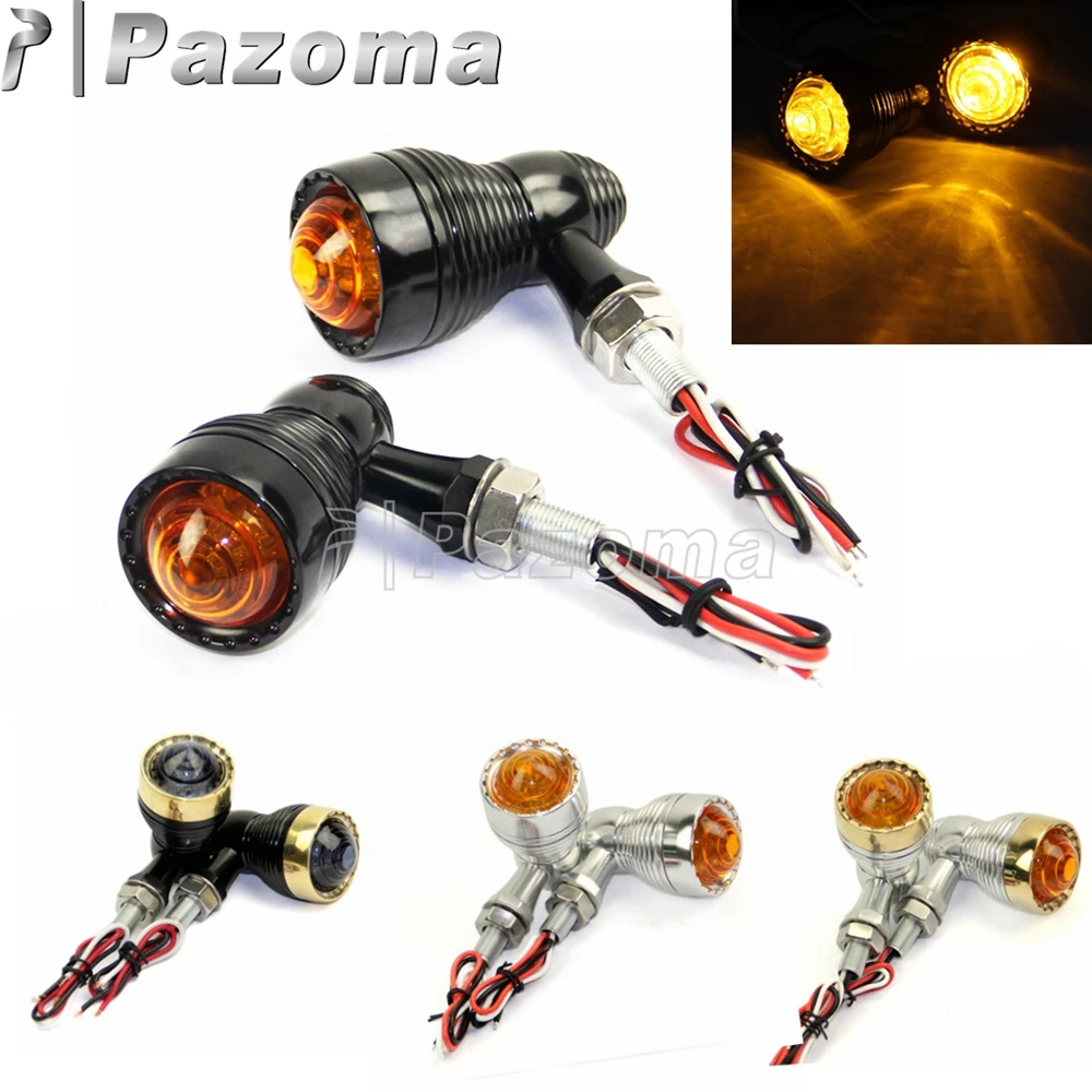 

Universal 10mm Bolt CNC 6061-T6 Aluminum Motorcycle LED Bullet Turn Signal Indicator Light For Harley Chopper Bobber Custom