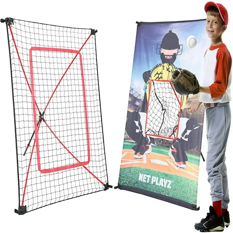 

Baseball / Softball Trainer Combo , 3x5Ft Pitchback Rebounder Net and Pitching Target Panel (w/Carry Bag)