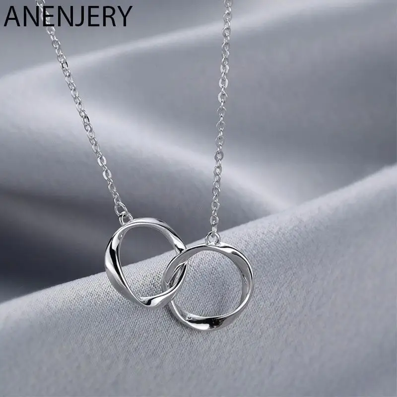

Женское колье неправильной формы ANENJERY, ожерелье серебряного цвета с цепочкой до ключиц, повседневное Ювелирное Украшение