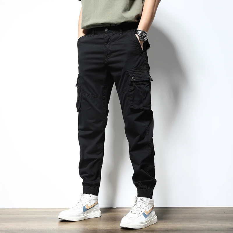 Streetwear Fashion Men Jeans Malachite Green Big Pocket Casual Cargo Pants Hombre Hip Hop Joggers Men Wide Leg Loose Trousers