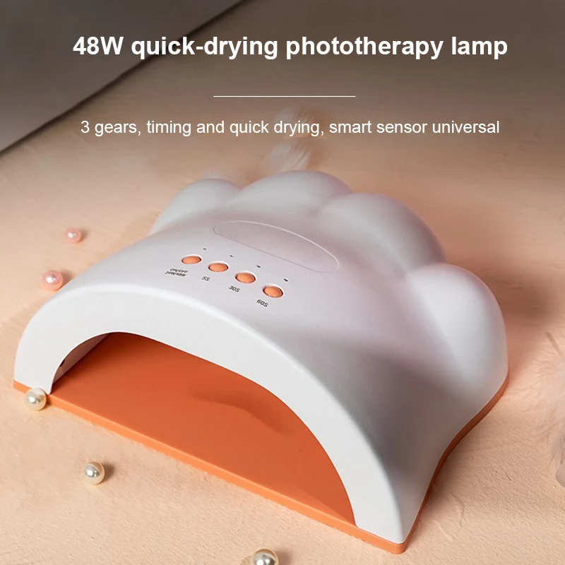 

Лампа для маникюра 48 Вт, 30 бусин, устройство для фототерапии, Интеллектуальная Индукционная УФ-лампа, светодиодная быстросохнущая сушилка д...