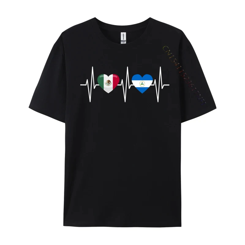 Mexico Nicaragua Heartbeat Nicaraguan Flag Personalized Prevalent Top T-Shirts Men Tops Shirt Europe &amp Tees Fall