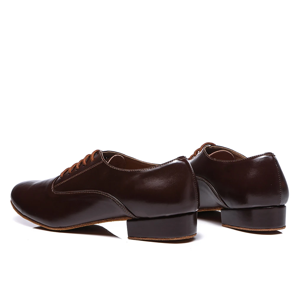 DKZSYIM New Latin Dance Shoes Men Adult Professional Salsa dance Shoes Genuine Leather Plus Size Low Heel Ballroom Tango Shoes