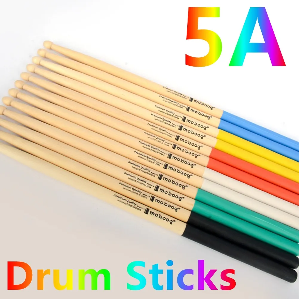 

1 Pair Maple Wood 5A Drum Sticks Non-Slip Colorful Handle Drumsticks Percussion Musical Instrument For Rock Drummer Playing