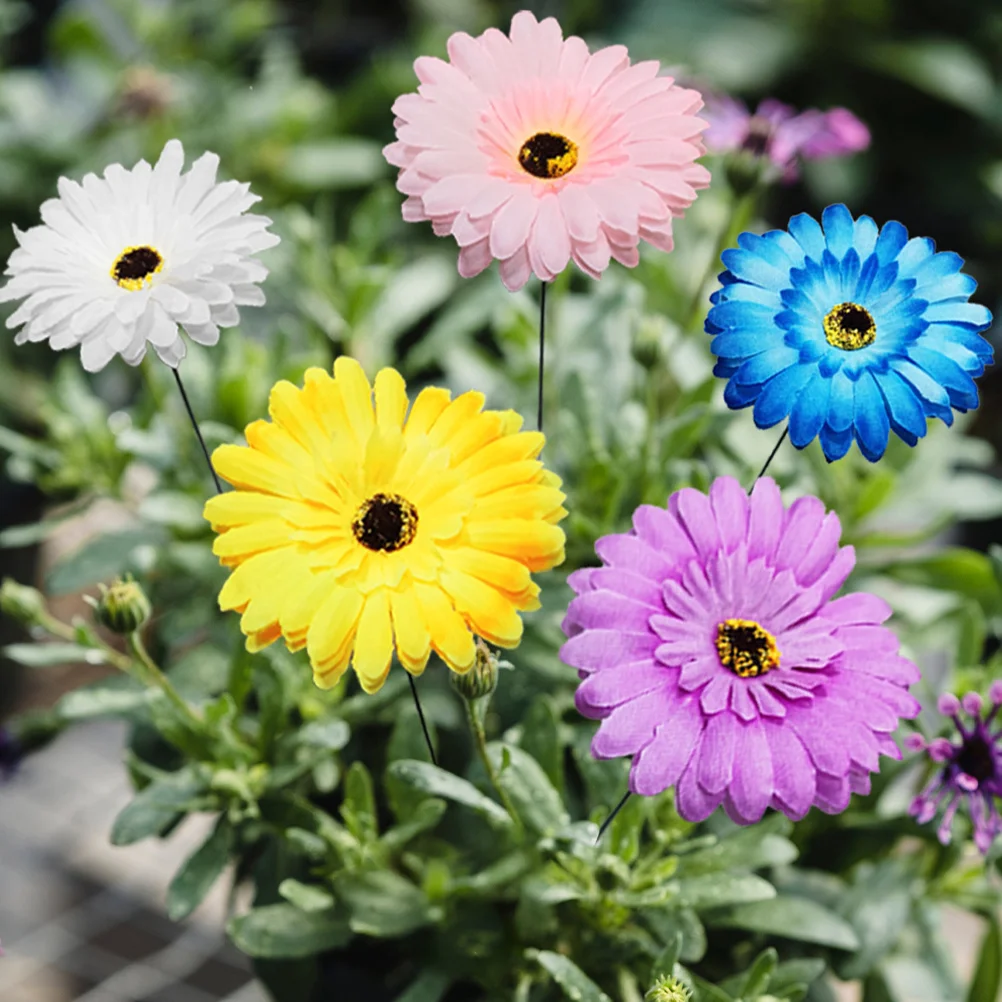 

5 Pcs Crafts Garden Accessory Stakes Decor Wood Pile Flower Pot Patio Decoration Pathway Ornaments