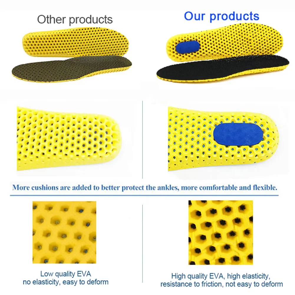 Memory Foam Insoles For Running Shoes Sole Mesh Deodorant Breathable Cushion Running Insoles For Feet Man Women Sport Insole