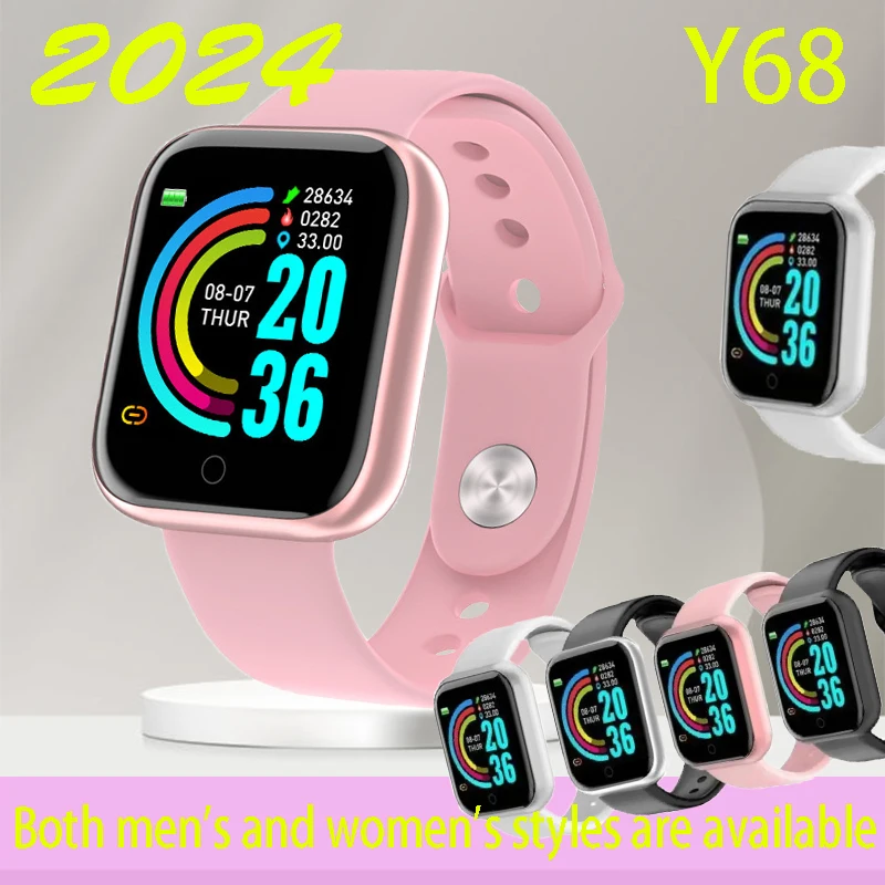 Смарт-часы Y68 для женщин с Bluetooth-сенсорным экраном и фитнес-трекером