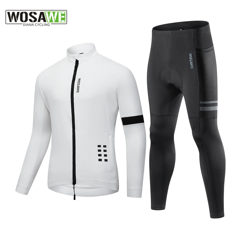 

WOSAWE Pro Cycling Jersey Set Long Sleeve Mountain Bike Cycling Clothing Breathable MTB Bicycle Clothes Wear Suit For Men