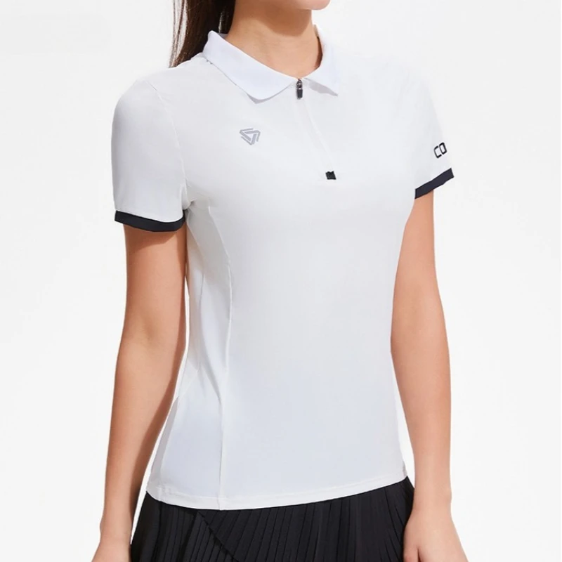 Фото Summer New Sports Tops Women quick-drying Breathable Fitness T-shirt Tennis Golf Short-sleeved Polo Shirt  badminton shirts №5