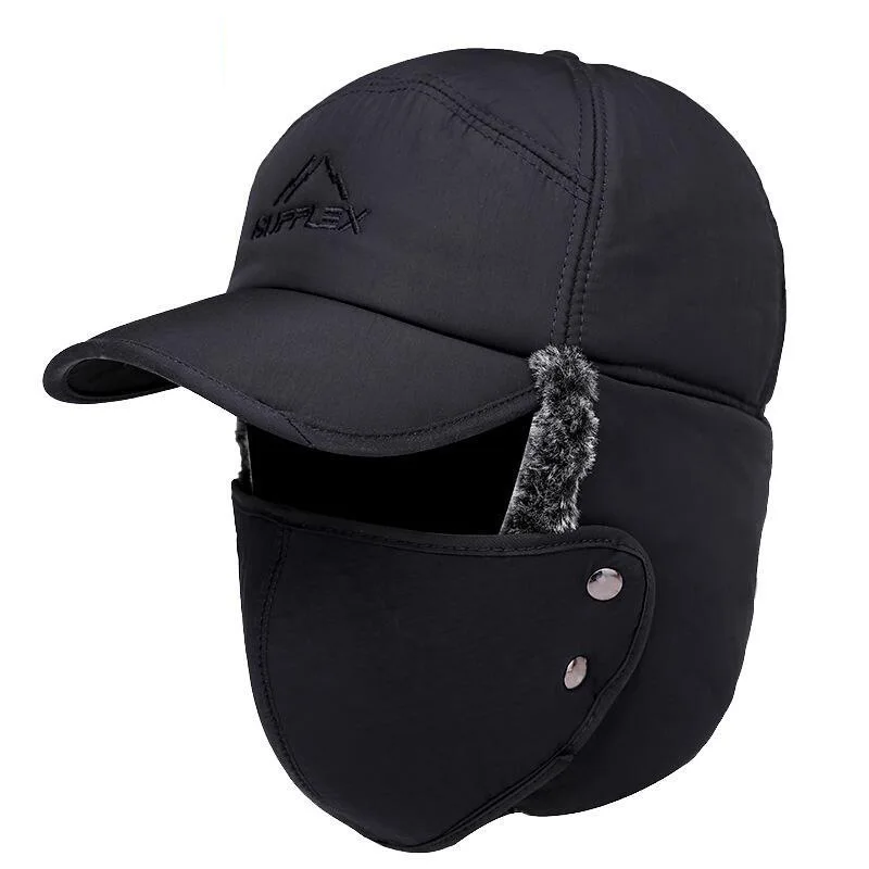 

Winter Hat 2022 New Lei Feng Hat Men's Stylish Caps Warm Ear Protection Windproof Ear Protection Pilot Hat Ski Mask Caps