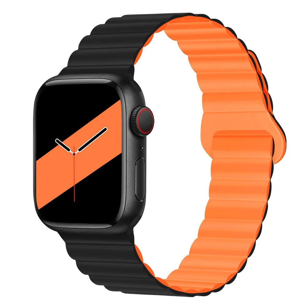 Magnetic strap For Apple watch band 38mm 40mm 41mm 42mm 44mm 45mm 49mm Silicone slim solo Loop iwatch 12345678