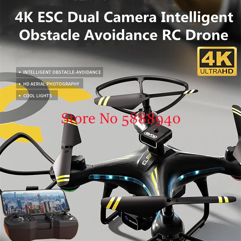 All-round Avoid Obstacle UAV WIFI FPV Colorful RC Drone 4K Dual ESC Camera Altitude Hold Optical Flow Radio Control Quadcopter