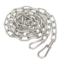 304 stainless steel long link chain dog lead leash chain pet drag chain binding chain clothesline with two snap hooks