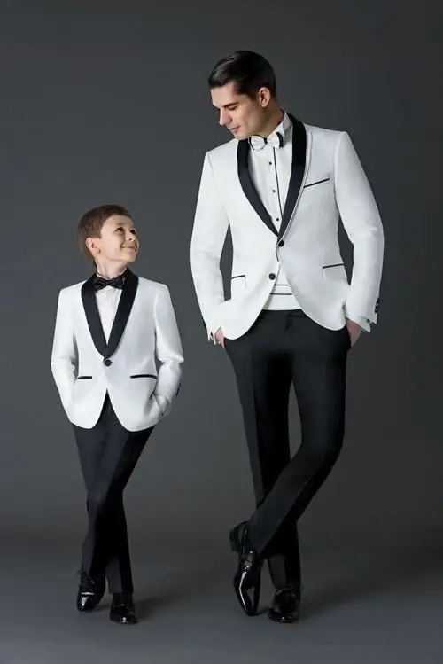 

Hot Selling Fashion Men Suits Tailor-Made High Quality Terno Masculino White One Button (Jacket+Pant+Bowtie) Formal Tuxedos