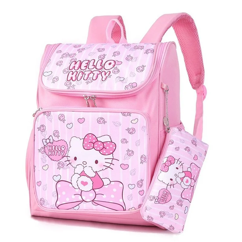 

Hello Kitty Kawaii Backpack Sanrio Kids Bags for Girls and Boys Little Twin Stars Schoolbags Cinnamoroll Kuromi Cute Backpack PU