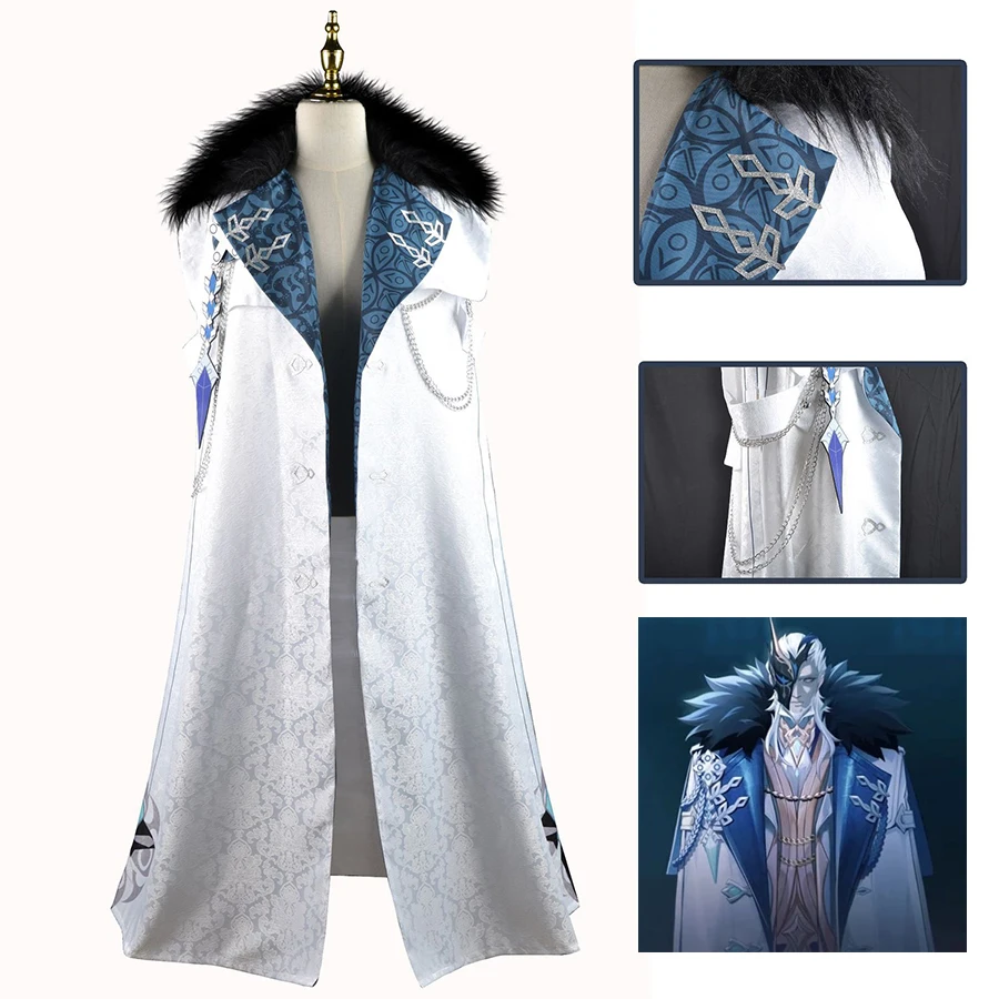 Игра Genshin Impact Fatui Косплей Плащ Костюм Tartaglia Шарф Униформа Пальто Накидка Одежда на