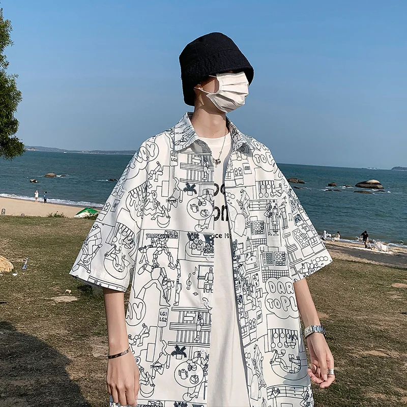 

Мужские летние рубашки Privathinker, новинка 2023, корейский стиль, блузы с коротким рукавом, большие размеры, мужские повседневные модные рубашки