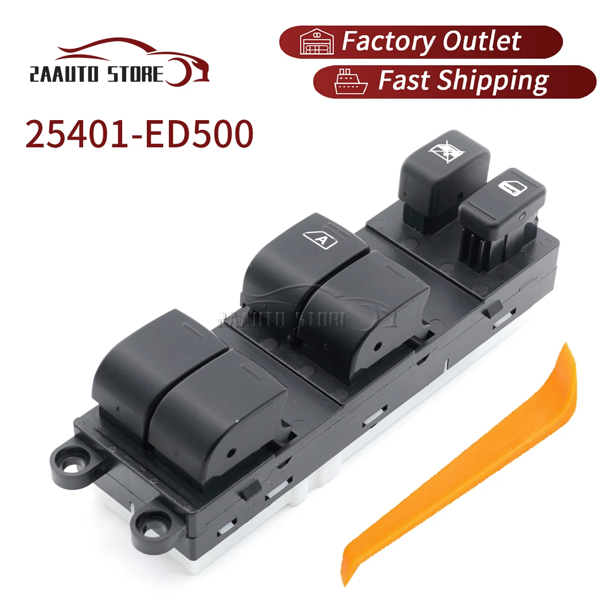 

25401-ED500 For Nissan Tiida Front Left Driver Side Window Control Switch Door Lock Car Parts Accessories 16+3Pins LHD