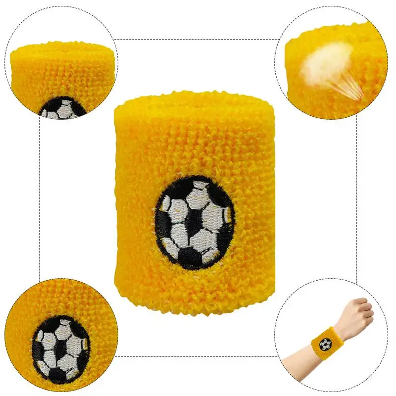 

Colorful Cotton Sport Wristband For Children Sweatband Wrist Protector Running Badminton Basketball Brace Terry Sweat Band
