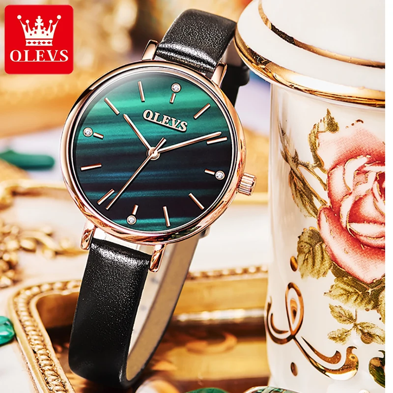 

OLEVS6894 Top Brand New Brands Fashion Casual Ladies Quartz Watch Starry Sky Dial Stainless Steel Watchband 30M Waterproof Clock
