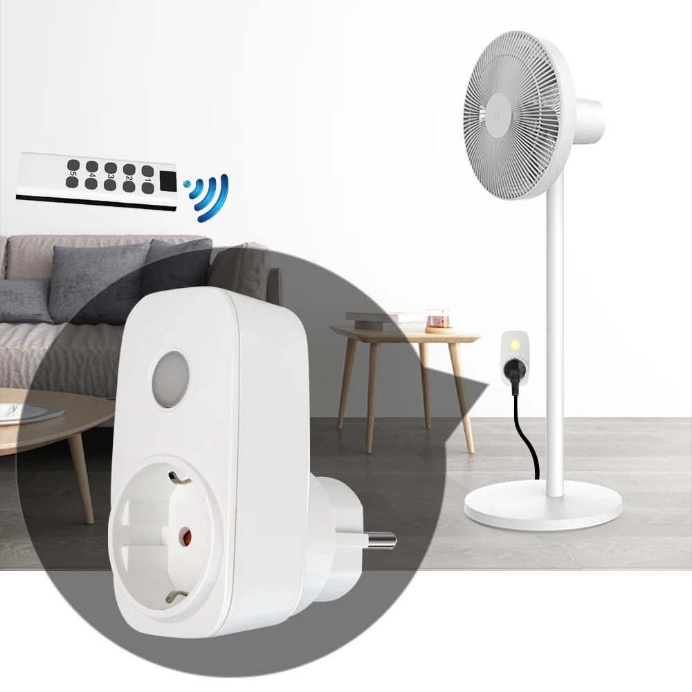 Пульт дистанционного управления с вилкой для системы умный дом 433 МГц 220 В 16 А