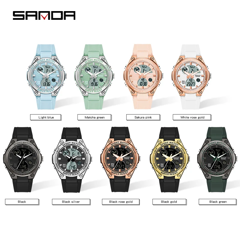 Часы наручные SANDA цифровые для мужчин и женщин брендовые люксовые спортивные