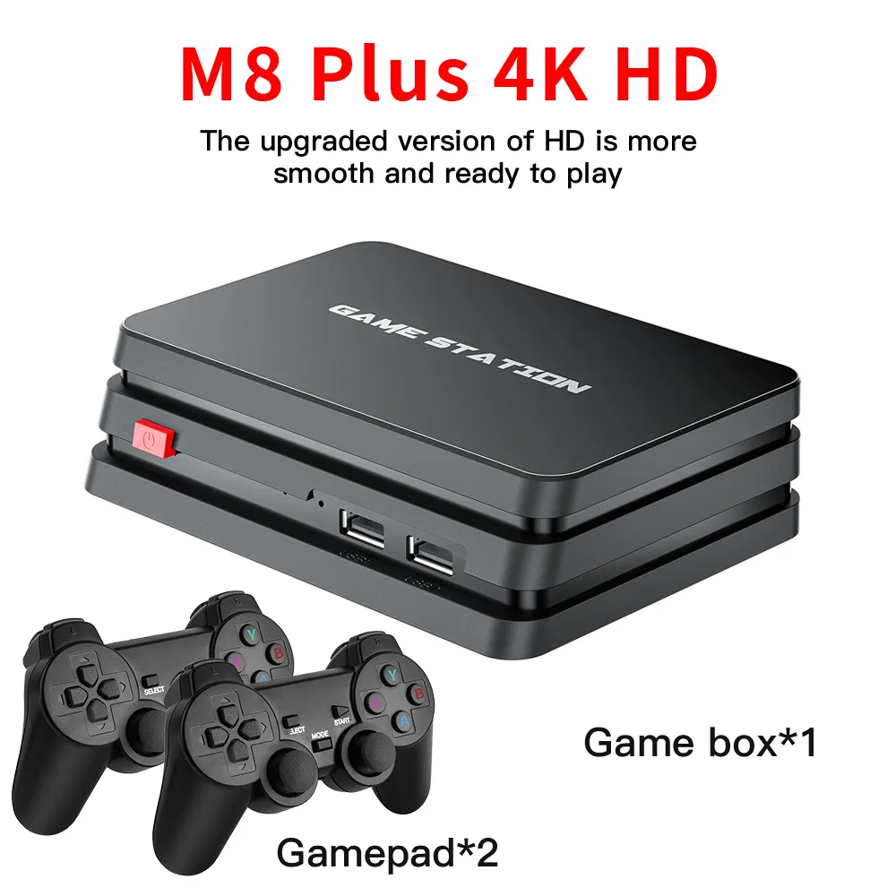 Новая четырехъядерная ТВ-видео игровая консоль M8 Plus 4K HD встроенные 10000 + игр PS