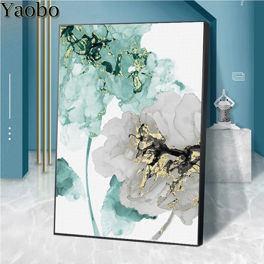 

Набор для алмазной вышивки «сделай сам», картина из современных страз в скандинавском стиле с абстрактными цветами, пейзажем 5D, полная Алмазная мозаика, наборы для вышивки крестиком