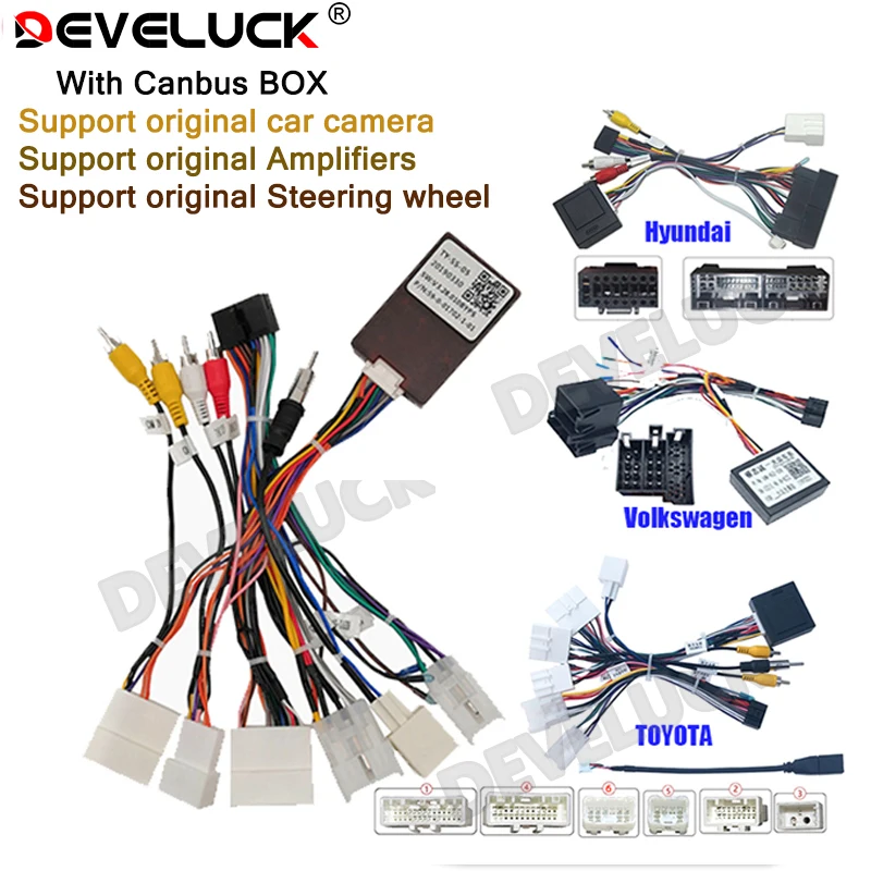 Автомобильный радиоусилитель Canbus подходит для различных Canbus и кабелей Toyota, Honda, Volkswagen, Kia, Nissan, Hyundai и т. д.