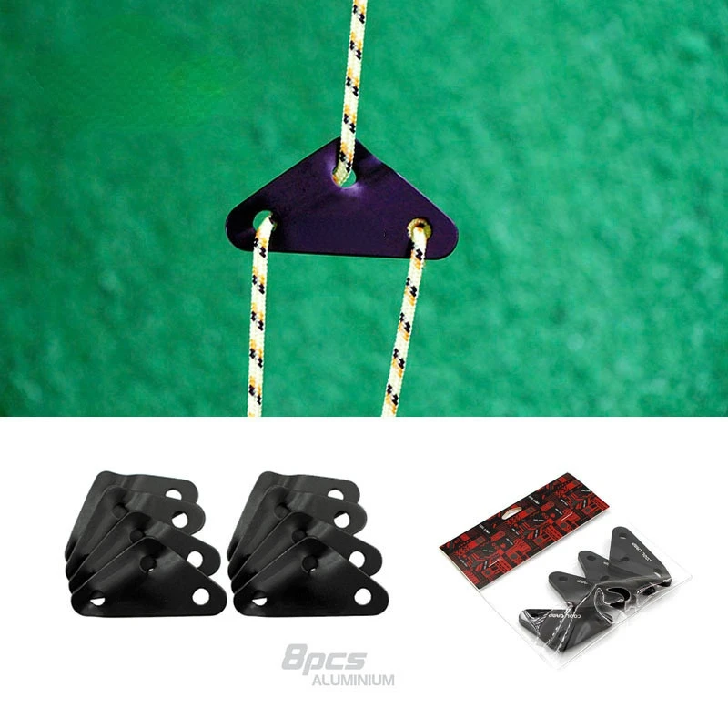 

Tent Rope Buckle Camping Accessories for Van Camping Accessories Portable Stop Plate Aluminum Alloy 8 PCS