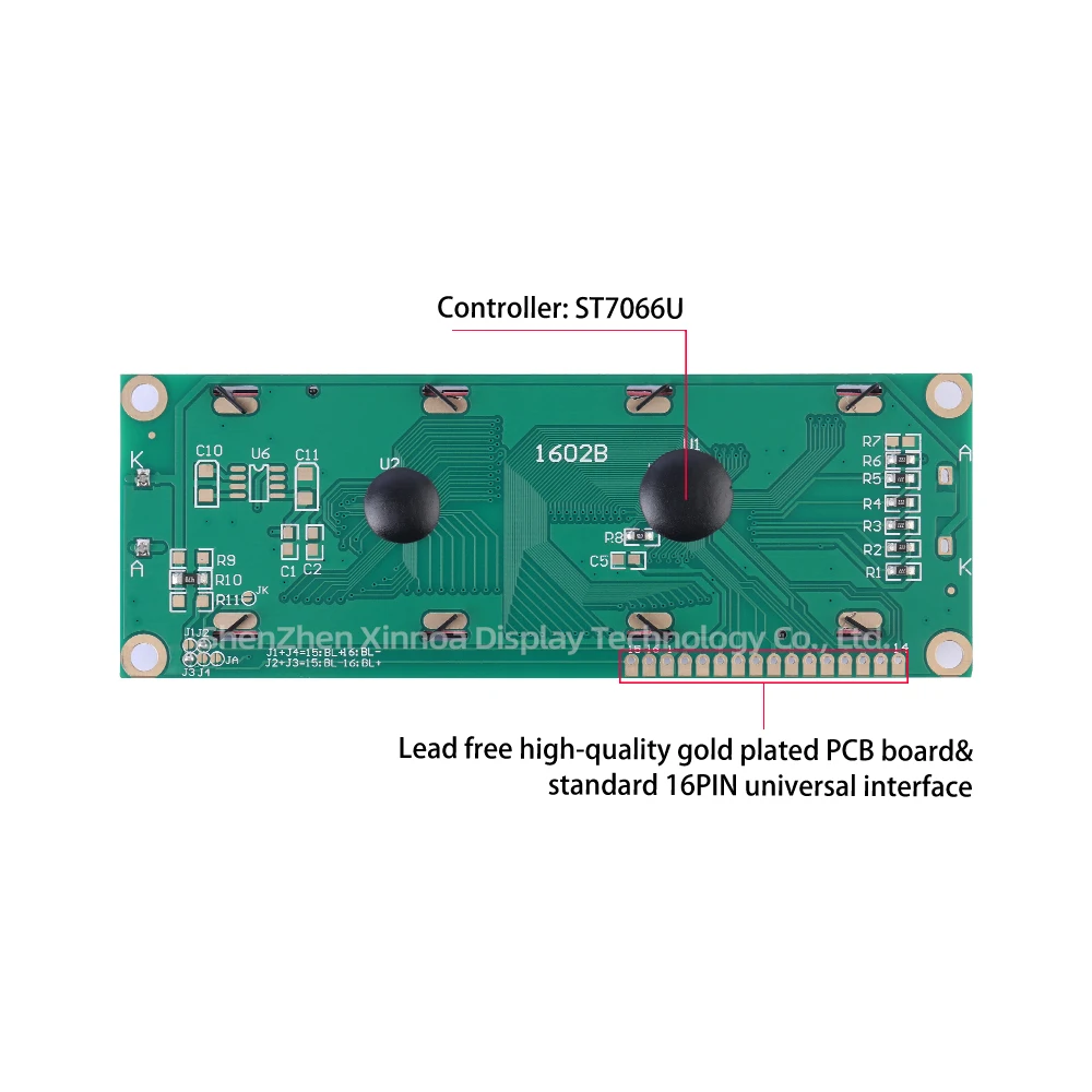 Модуль большого размера 16PIN 5 в 3 В контроллер ST7066U 122*44*13 мм серый фильм синие буквы