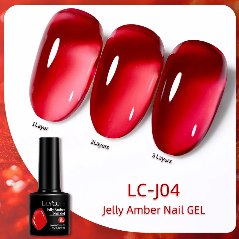 LILYCUTE 7ML Red Jelly Transparent Nail Gel Semi Permanent UV Nail Art Gel Pink Nude Soak Off Gel Polish For Manicure Varnishes LILYCUTE 7ML Red Jelly Transparent Nail Gel Semi Permanent UV Nail Art Gel Pink Nude Soak Off Gel Polish For Manicure Varnishes