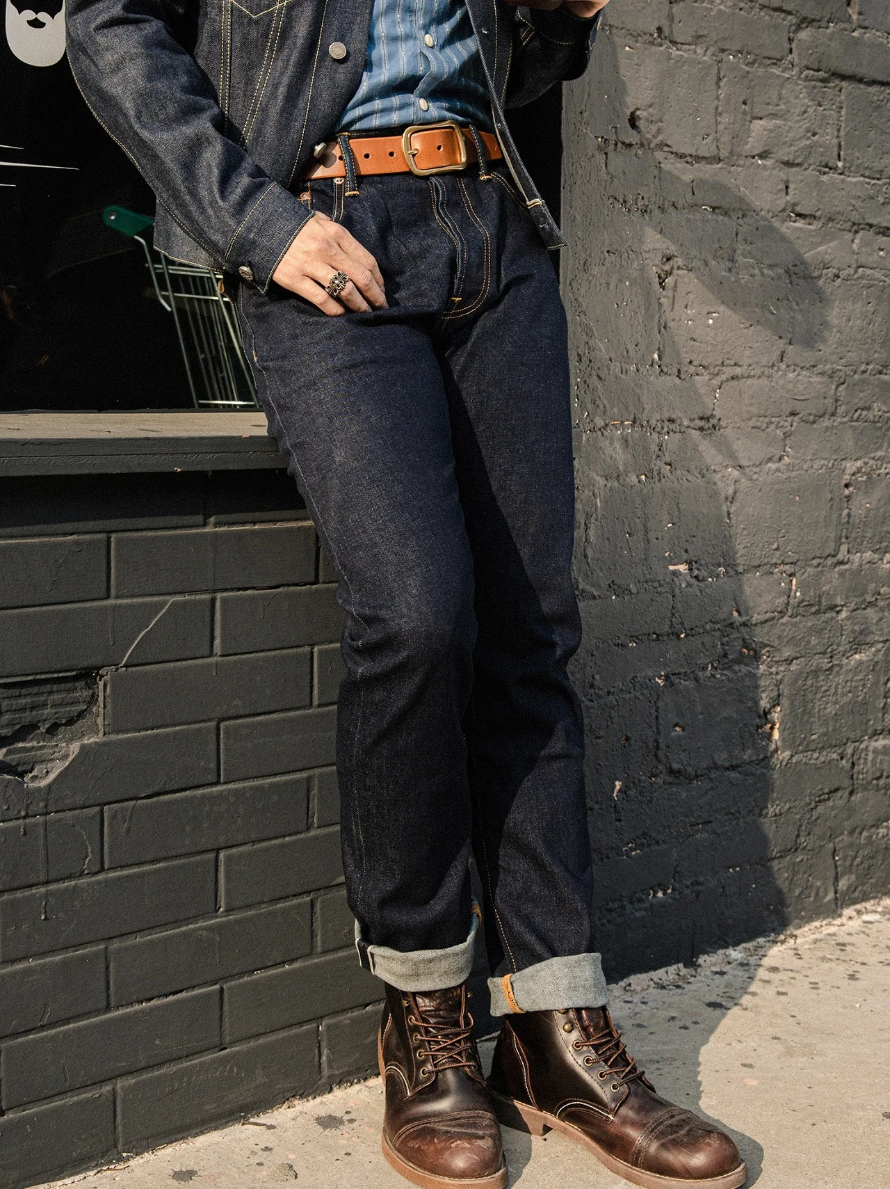 Красный Торнадо 12 унций узкие прямые джинсы в американском стиле ретро весенние