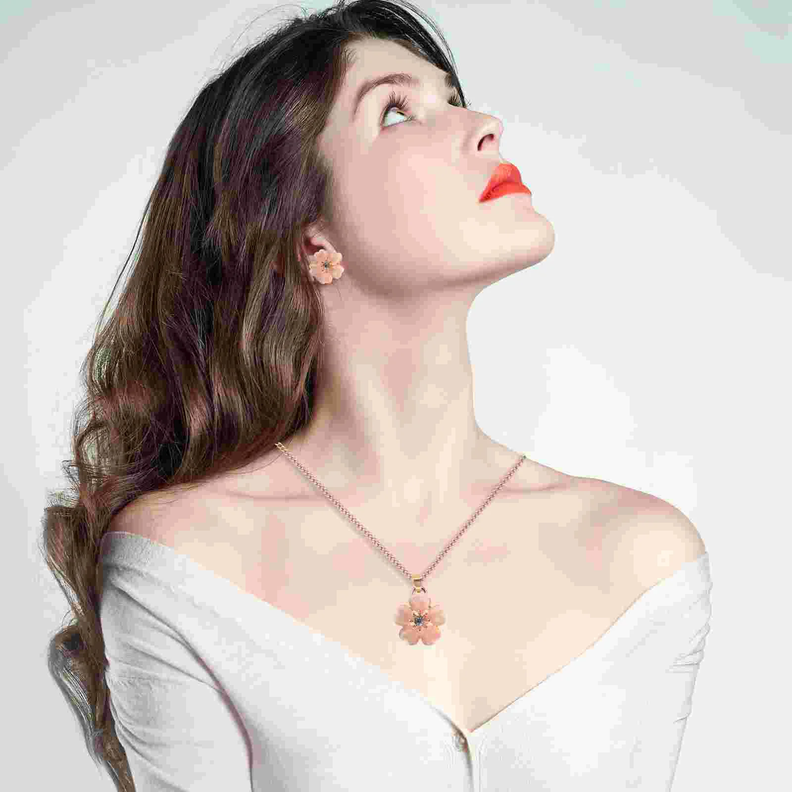 Ожерелье серьги-гвоздики стиль вишни элегантные серьги для женщин и девочек