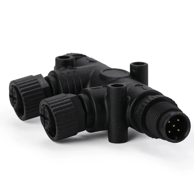 Разъем AU05 -NMEA 2000 T 4-портовый 5-контактный резьбовой M12 IP67 NMEA (N2k) (Tee) T-разъем для Garmin