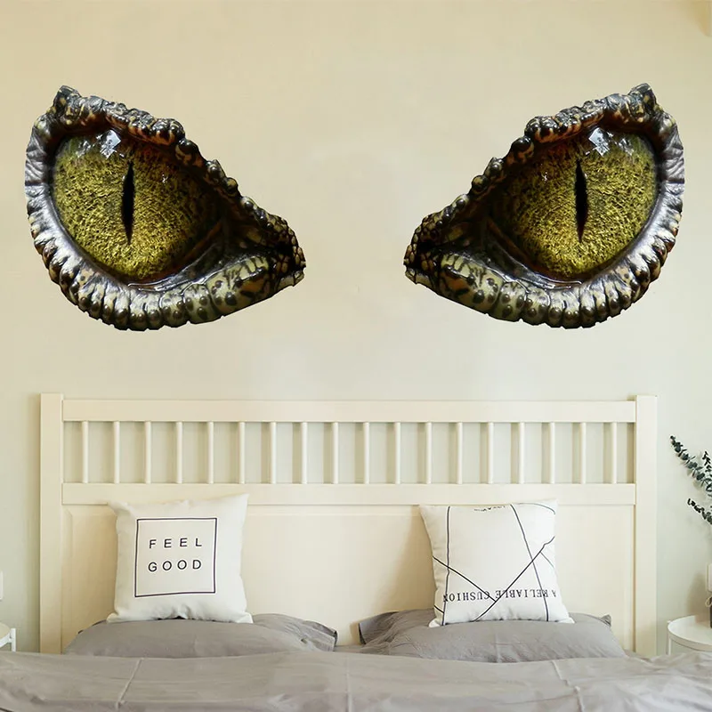 Новая имитация D динозавр глаз Настенная Наклейка для спальни и детской комнаты