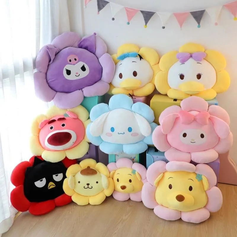 Скидка Мультяшная плюшевая кукла Sanrio Cinnamoroll Melody Sun Flower Kawaii мягкая подушка диван ковер подушка для девочки подарок для гостиной Pаспродажа Мультяшная плюшевая кукла Sanrio Cinnamoroll Melody Sun Flower Kawaii мягкая подушка диван ковер подушка для девочки подарок для гостиной