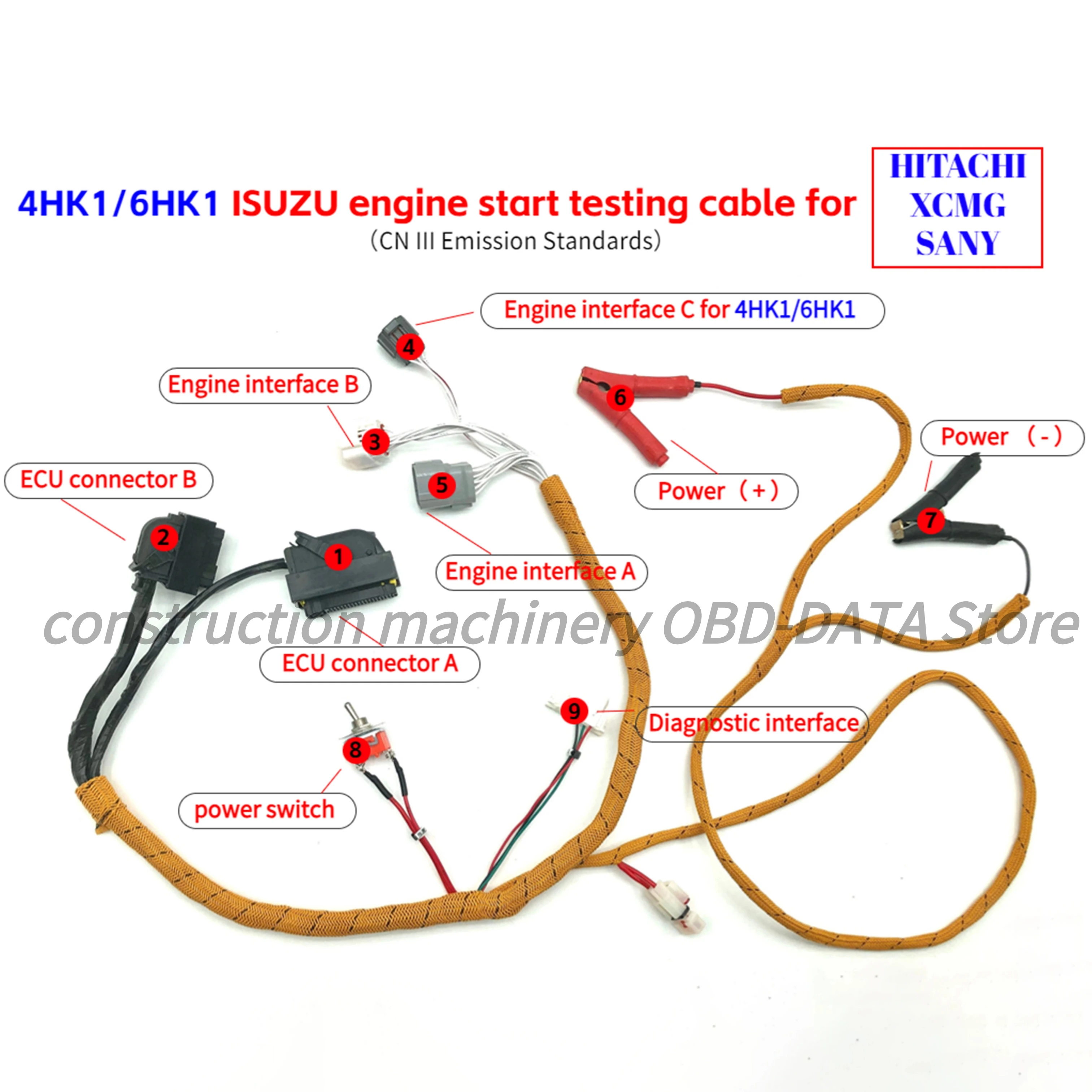 

Жгут проводов для Isuzu 4HK1 6HK1 кабель для тестирования запуска двигателя высококачественный кабель для экскаватора Isuzu