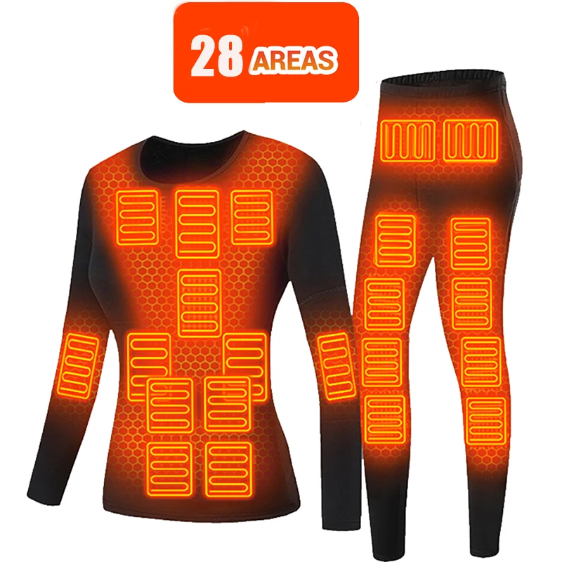 

Zone 28 heated Winter woman Thermal Heated Jacket Heating Underwear Men'S Ski Suit Electric Heating Clothing Cotton Thermal
