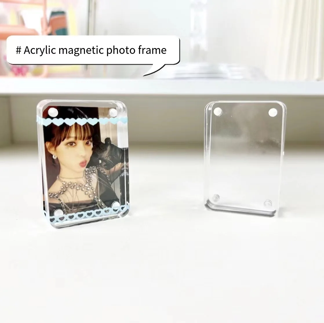 

Прозрачный акриловый магнитный держатель для фотокарт Kpop, 1 дюйм, 20 мм
