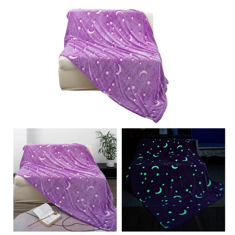 

Luminous Glow Blanket Polyester Fluorescent Blanket Office Nap Bed Cover Gift