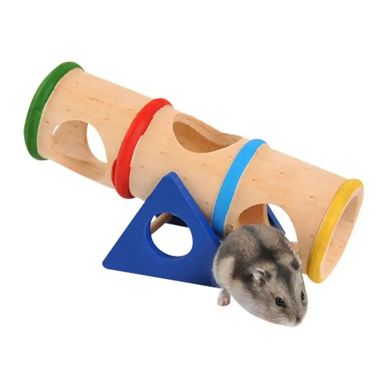 

Wooden Hamster Tunnel Tube Mouse Tube Tunnel Toy Dwarf Mice Chew Cage Accessories Small Animal Hollow Trunk Hideout For Guinea