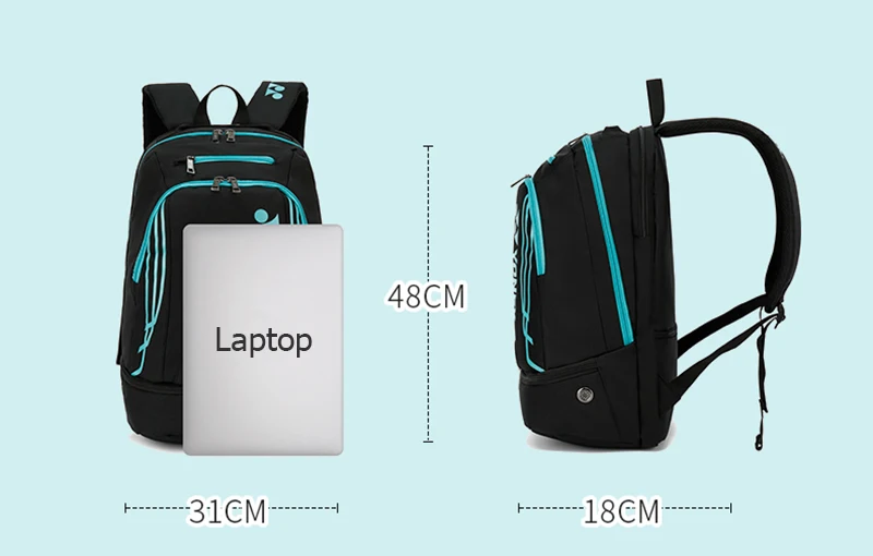 Original YONEX Badminton Backpack For Men 2 Rackets Storage With Independent Shoe Compartment Waterproof Racquet Sports Bag