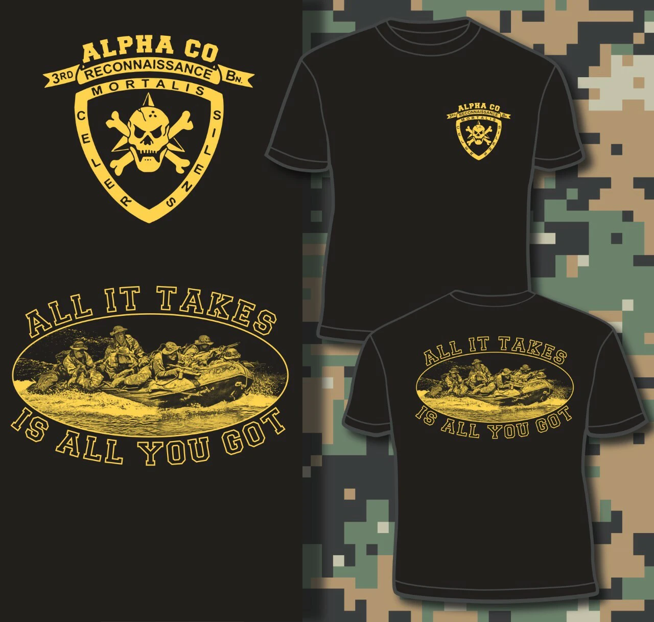 

Alpha Company 3rd Recon Battalion T Shirt. Short Sleeve 100% Cotton Casual T-shirts Loose Top New Size S-3XL