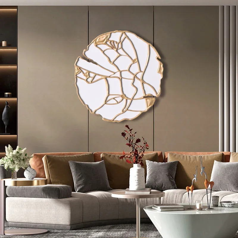 

Living Room Wall Decorations Pendant Sofa Background Wall Hangings Metal Circle Simple Modern Restaurant Wall Hanging