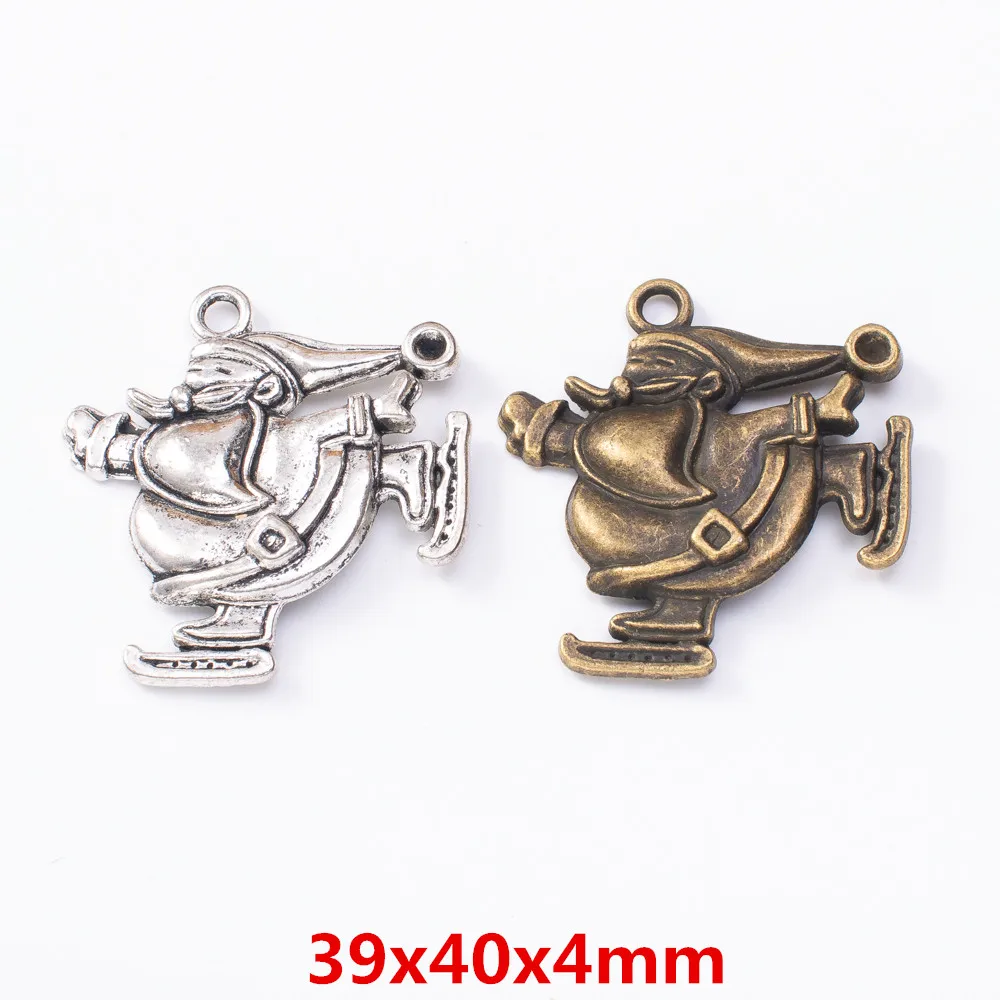 5 шт. винтажные металлические кулоны Санта-Клаус из цинкового сплава