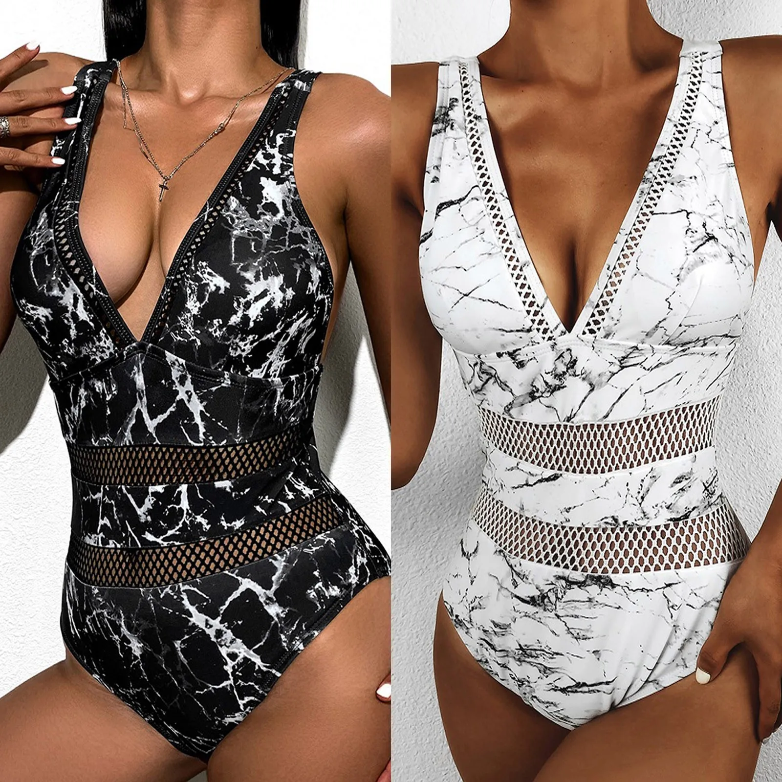 

Новинка 2022, Стильное женское однотонное бикини, Цельный купальник, женское соблазнительное однотонное бикини на бретелях с оборками, цельн...