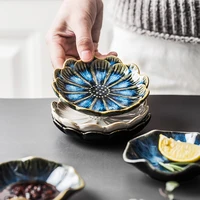 japanese kiln petal ceramic bone plate creative side dish dish dip sauce dish household seasoning dish